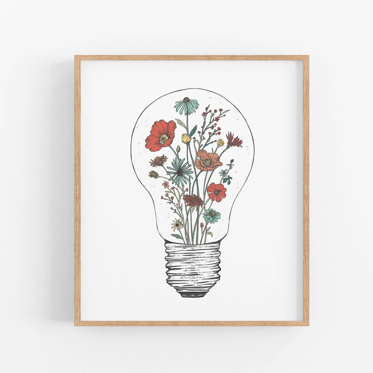 Floral Lightbulb Art Print | Kaari Selven (OR)