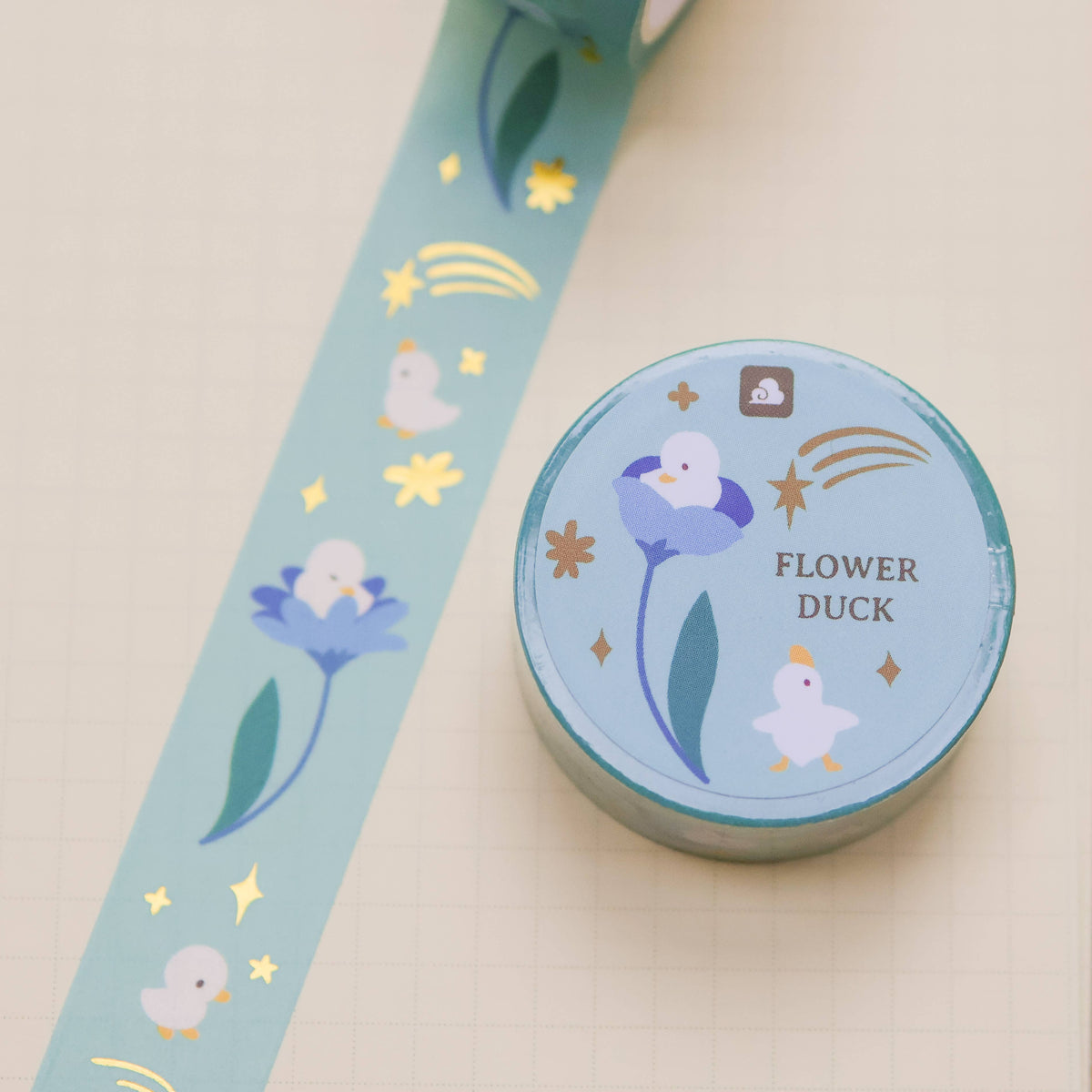 Flower Duck foil washi tape by Thousand Skies