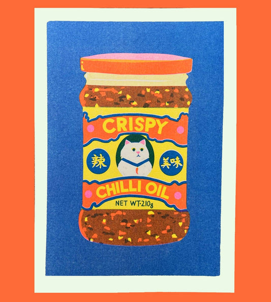Crispy Chilli Oil Mini Risograph Print | Naomi Wilkinson (UK)