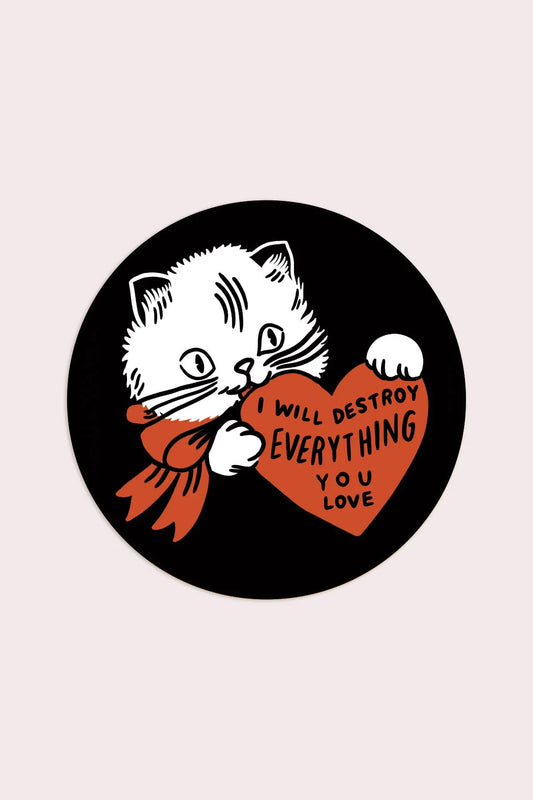 Destroy (Cat) Vinyl Sticker | Olivia Mew