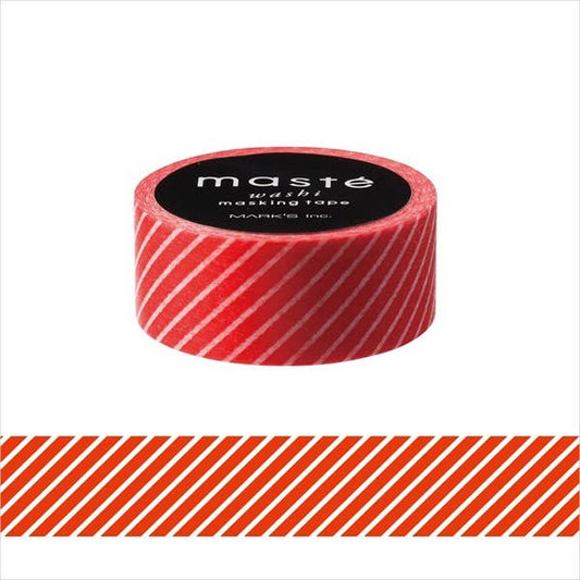 Masté Washi Masking Tape | Red Stripe | Mark's Inc (Japan)