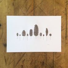 Load image into Gallery viewer, A Few Pine Cones Letterpress Print | Susan Porteous (OR)
