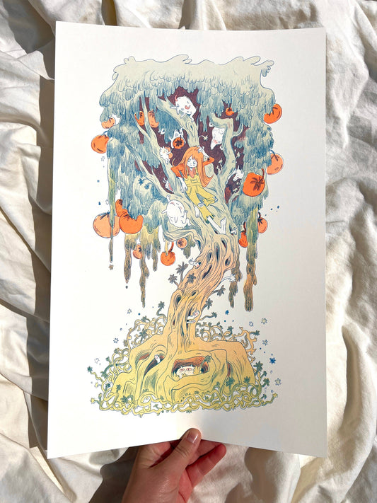 Magical Orange Tree Riso Print | Natalie Andrewson (CA)