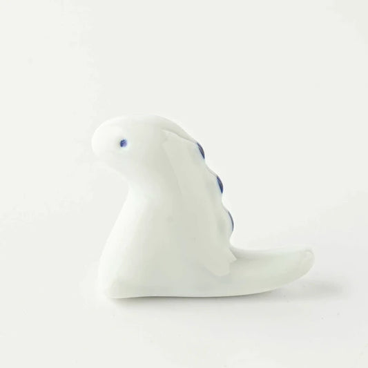 Edo Tyrannosaurus Dinosaur Porcelain Chopsticks Rest Blue (Japan)