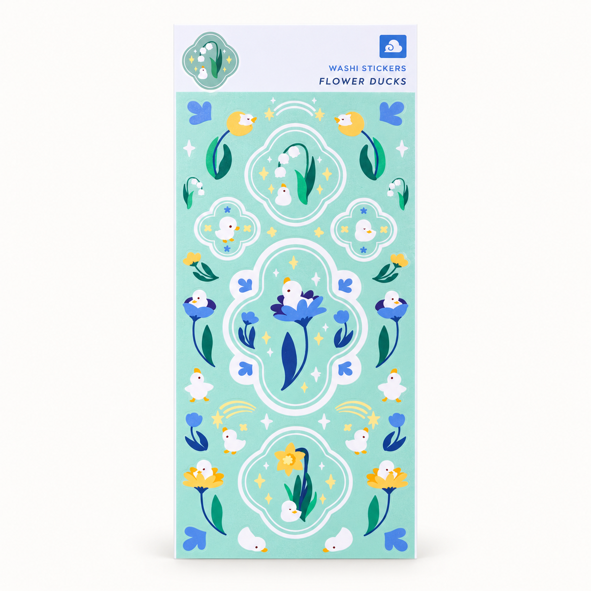 Flower Duck Washi Sticker Sheet | Thousand Skies (CA)