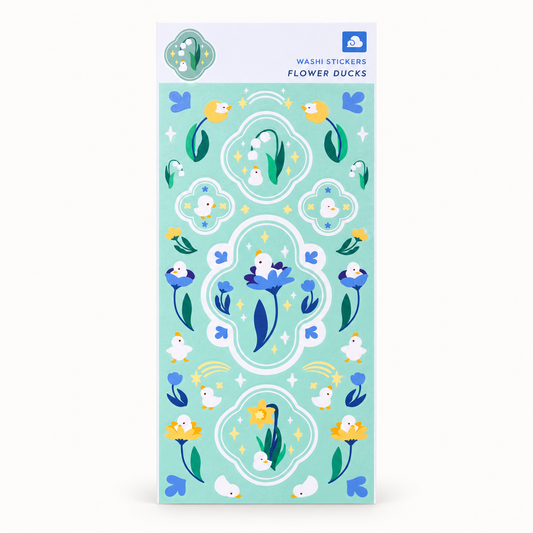 Flower Duck Washi Sticker Sheet | Thousand Skies (CA)