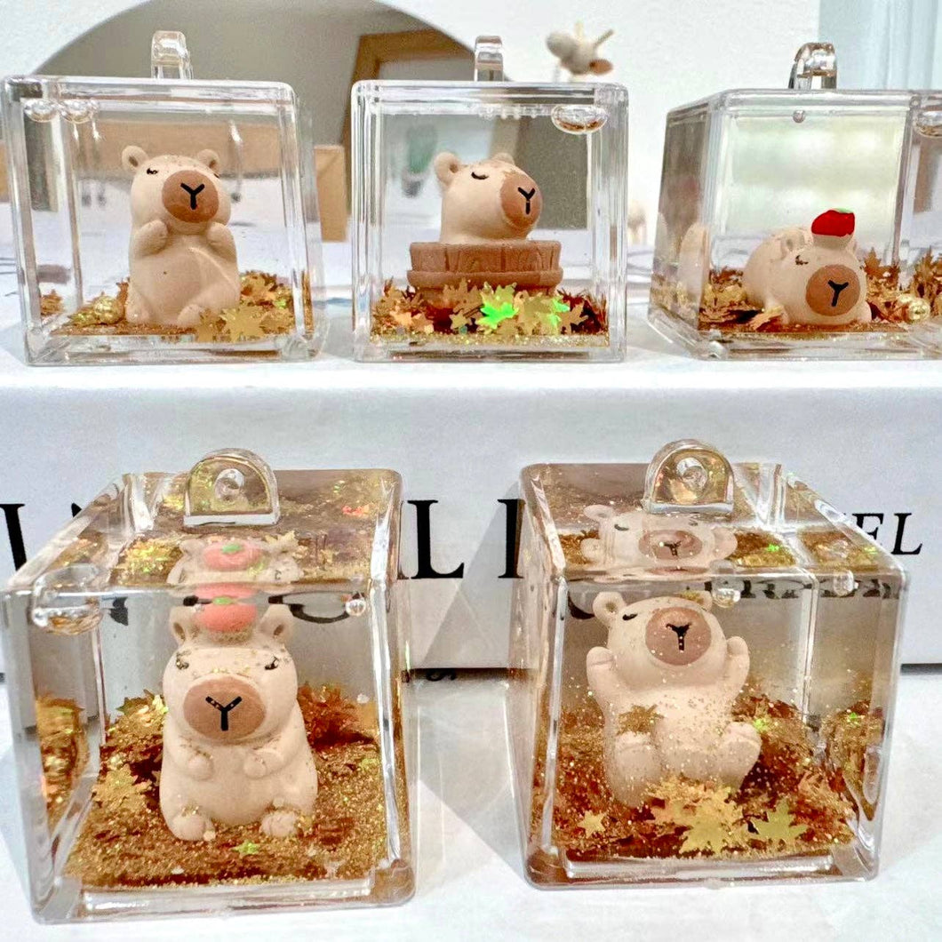 Capybara Glitter Key Charm