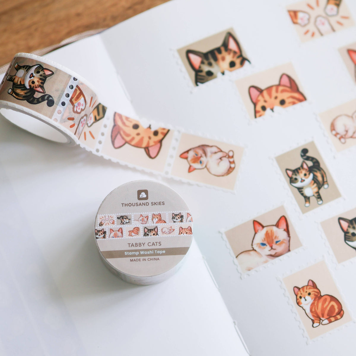 Tabby Cats stamp washi tape by Thousand Skies