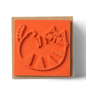 Curled Up Cat Stamp | Decole (Japan)