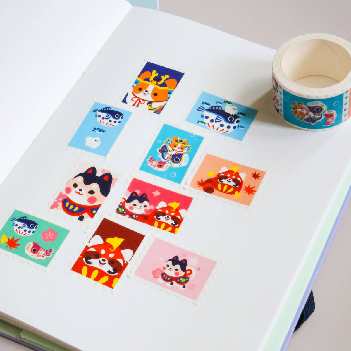 Japantown Friends stamp washi tape by Thousand Skies, alternate view 3