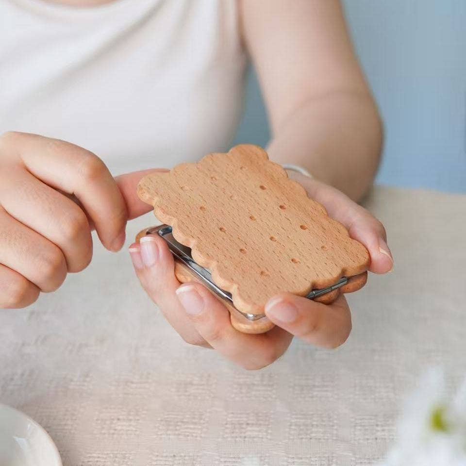 Biscuit Pocket Mirror | Senser Woodcraft (NJ)