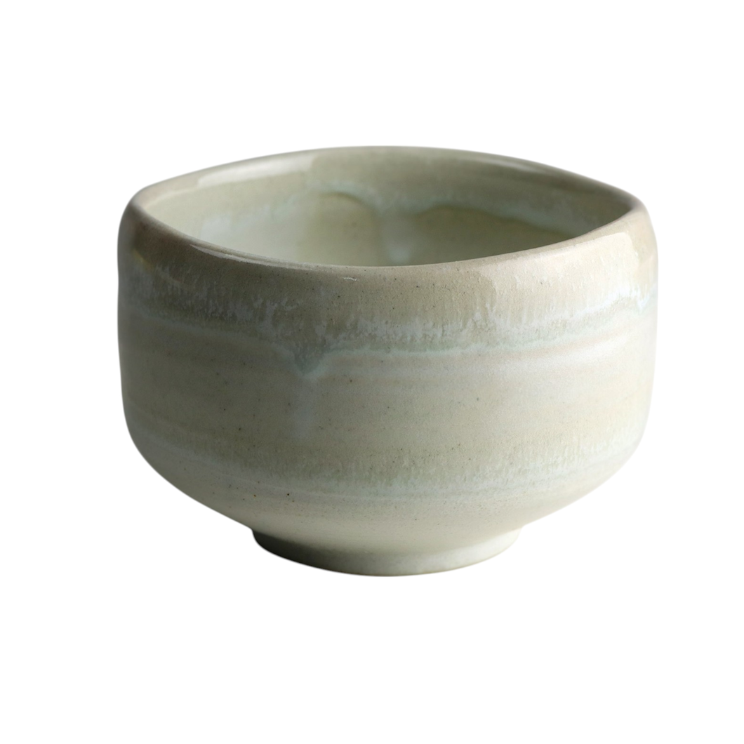 Gray White Glazed Matcha Bowl (Japan)