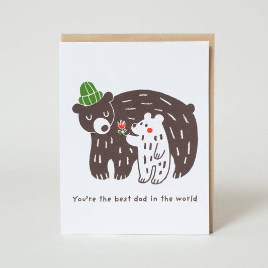 Best Dad Ever Bears Letterpress Greeting Card | Fugu Fugu (OR)
