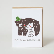 Load image into Gallery viewer, Best Dad Ever Bears Letterpress Greeting Card | Fugu Fugu (OR)
