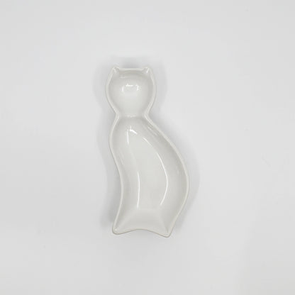Cat Shaped Porcelain Sauce Dish | White | (Japan)