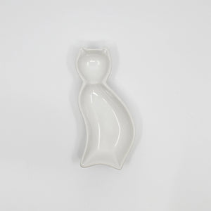 Cat Shaped Porcelain Sauce Dish | White | (Japan)