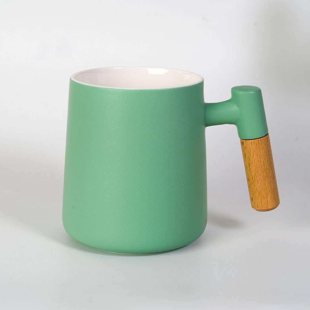 15oz  Porcelain Tea Mug with Lid and Infuser | Mint Green