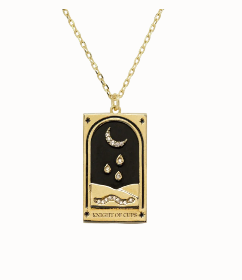 Tarot Card Necklace | Knight of Cups | 14K Gold/stainless steel | Christine Jehlickova (ONT)