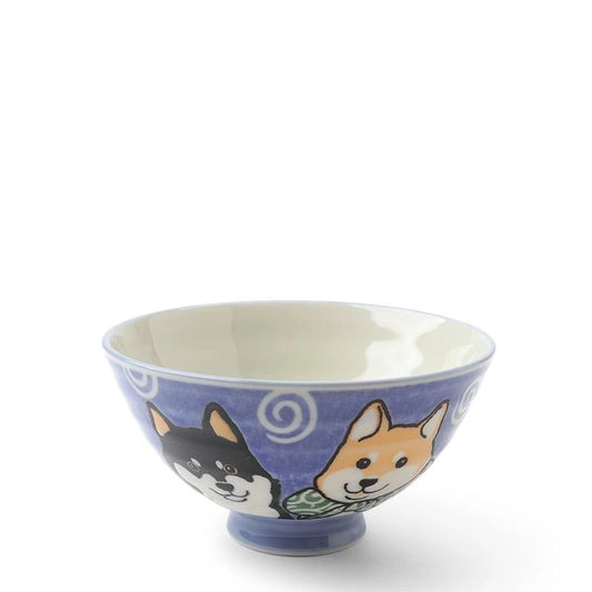 Ceramic Shiba Rice Bowl | Blue (Japan)