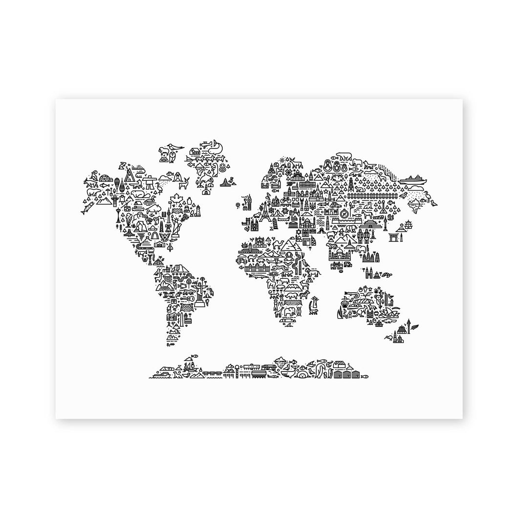 World Map Art Print | Fell (UT)