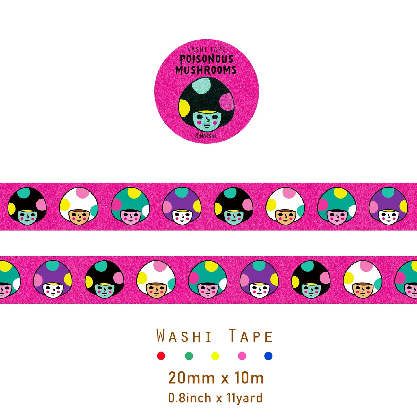 Poisonous Mushroom Washi Tape | Naoshi (CA)