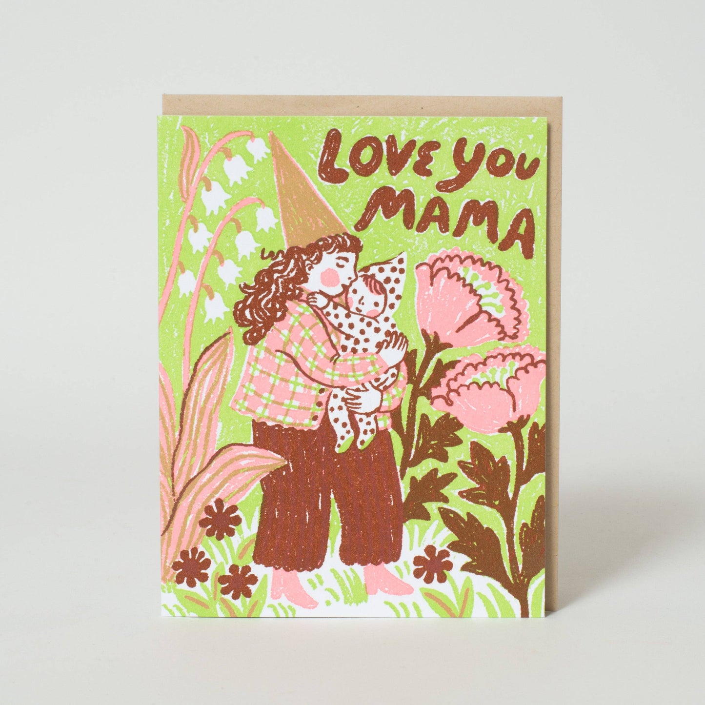 Love You Mama Gnome Letterpress Greeting Card | Phoebe Wahl (WA)