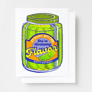 Pickle Developing Flavor Risograph Birthday Card | Yellow Owl Workshop (CA)