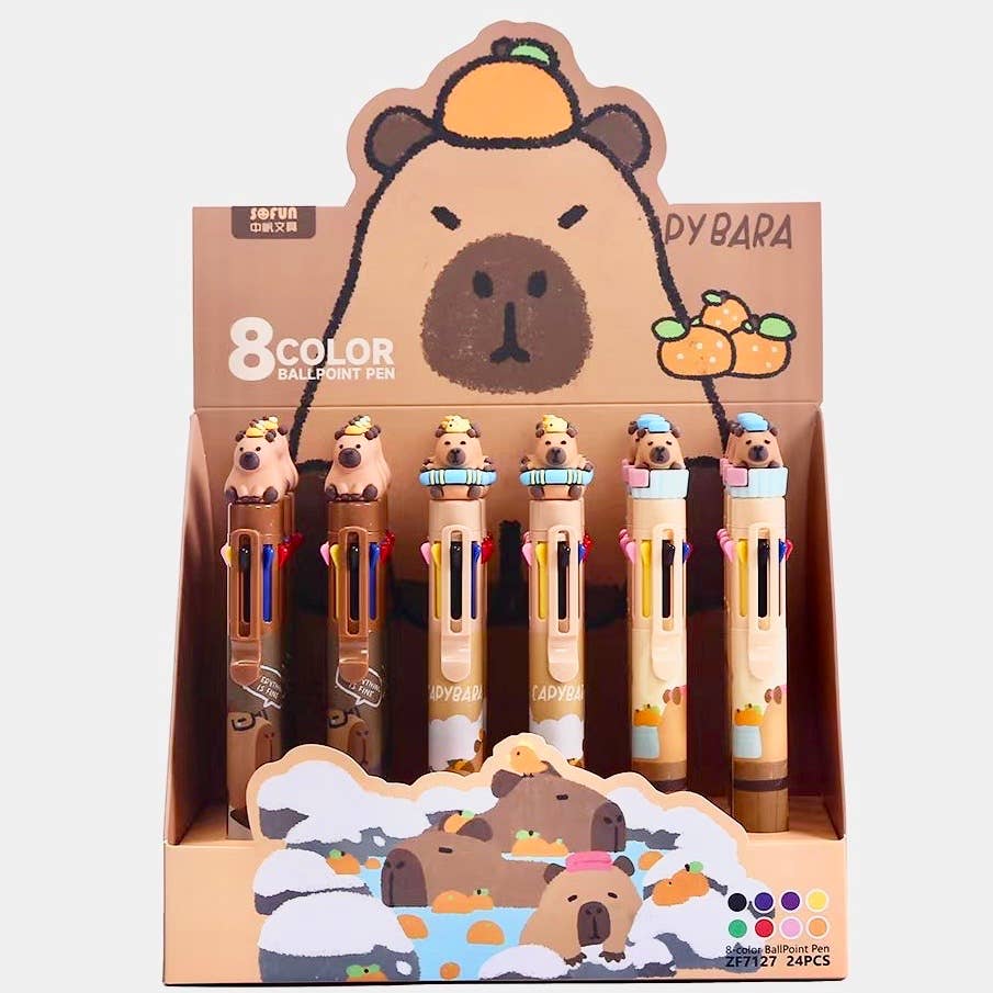 Capybara 8-Color Retractable Ball Pen | Sofun (CN)