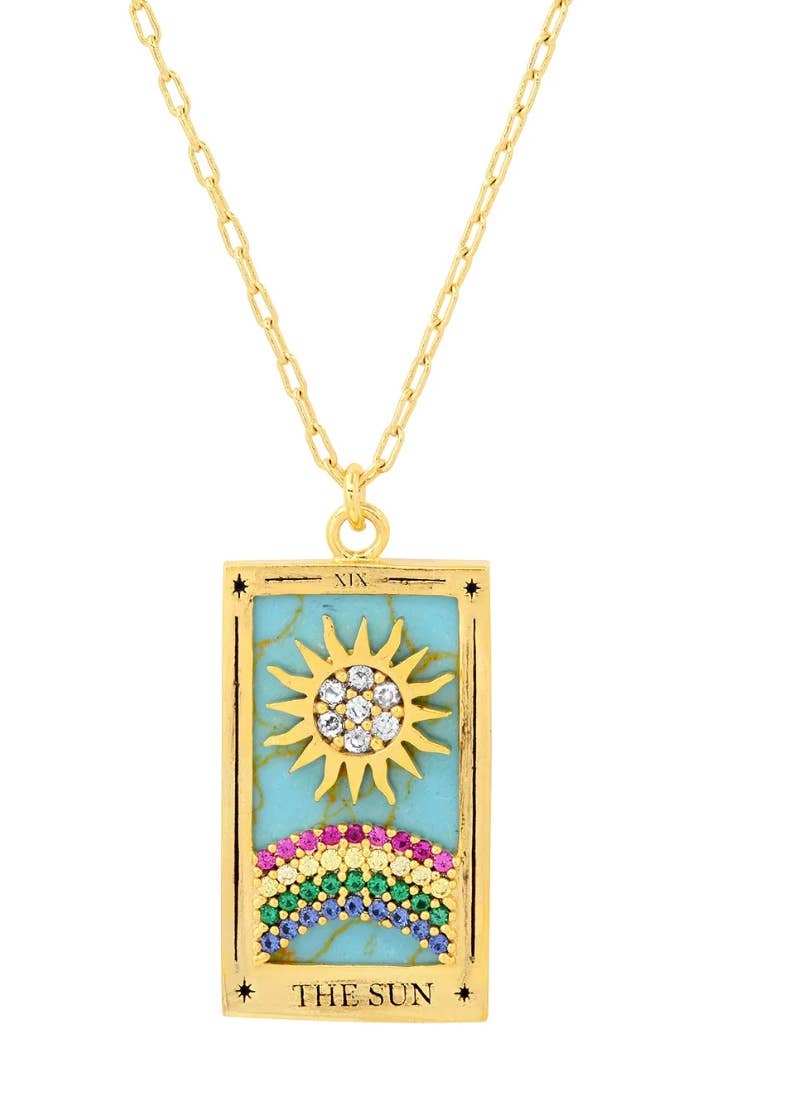 Tarot Card Necklace | Sun | 14K Gold/stainless steel | Christine Jehlickova (ONT)