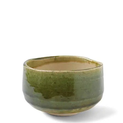 Ceramic Seto Oribe Matcha Bowl | Japan