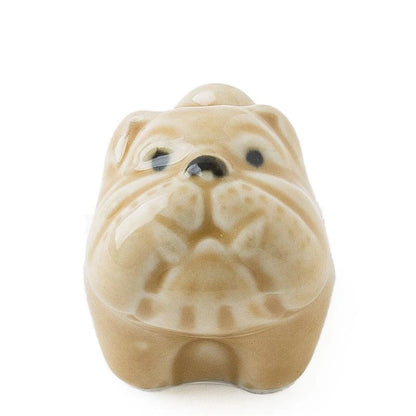 Ceramic Bulldog Chopstick Rest | Brown (Japan)