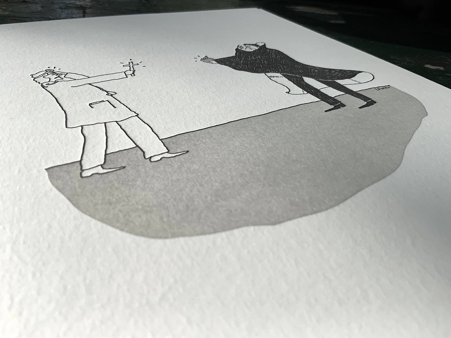 Vampire vs. Doctor Letterpress Print | Liana Finck (NY)