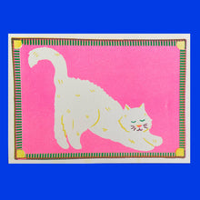 Load image into Gallery viewer, White Cat Mini RIsograph Print | Naomi Wilkinson (UK)

