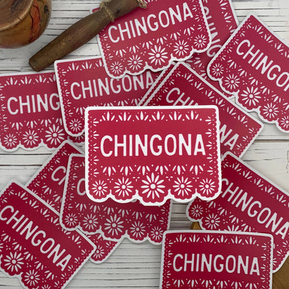 CHINGONA Papel Picado Vinyl Sticker | Kalaka Tx (TX)