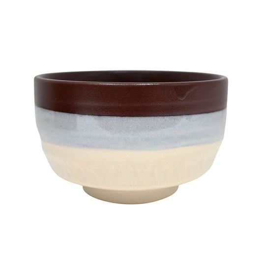 Mino Ware Wine/Blue/Ivory Matcha Bowl (Japan)