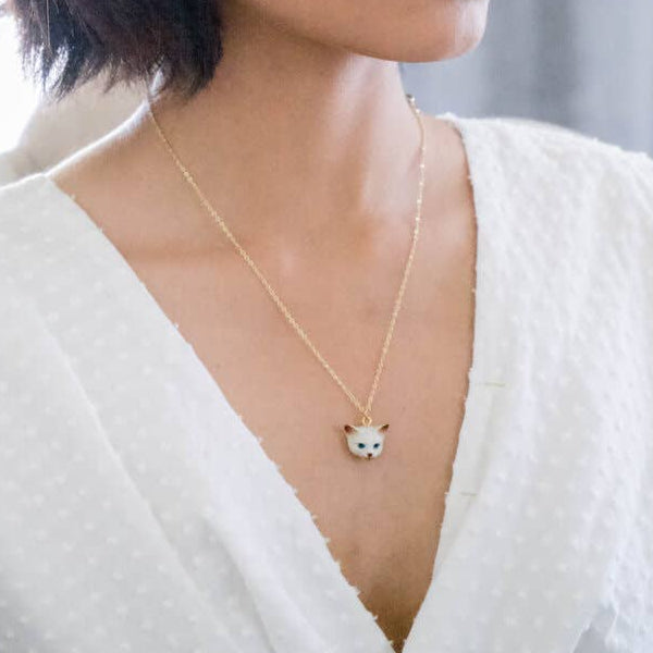 Tiny George Cat Head Necklace | Peter and June (CA)