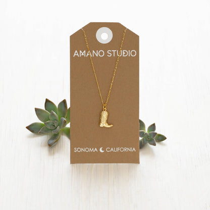 Cowboy Boot Charm Necklace | Amano Studio (CA)