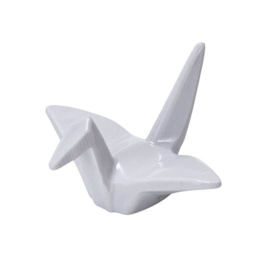 Origami Crane Resin Chopstick Rest – White