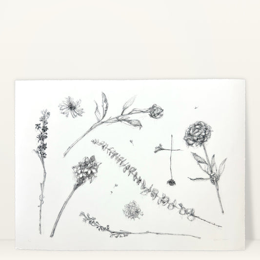 Flower Drawing #6 giclée art print by Esther Chow, studio photo