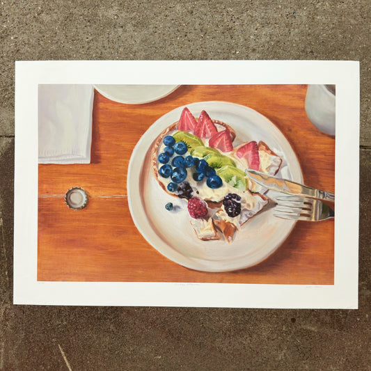 Sunday Afternoon giclée art print by Esther Chow, photographed in store