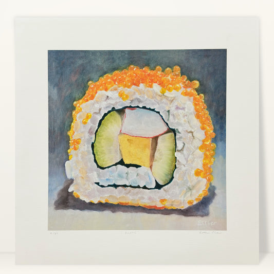 Sushi giclée art print by Esther Chow, studio photo