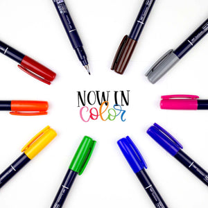 Fudenosuke Colors Calligraphy Brush Pens | 10-Pack | Tombow (Japan