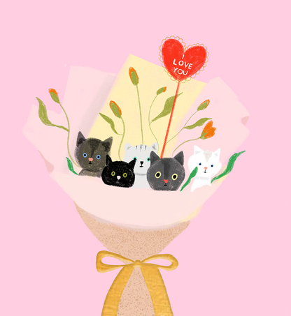 Cat Bouquet Card | Carolyn Suzuki (CA)