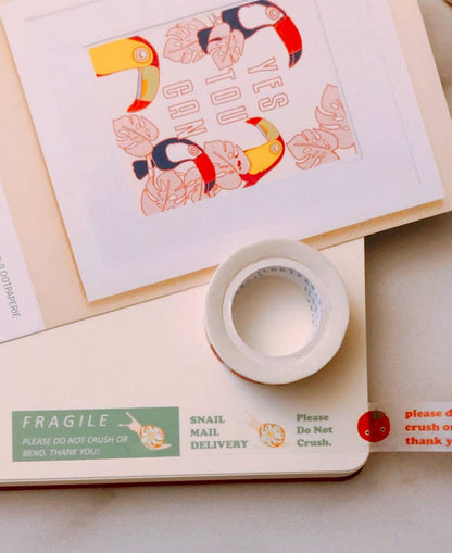 Don't Crush Tomato & Fragile Snail Combo Washi Tape | ILOOTPAPERIE (CA)