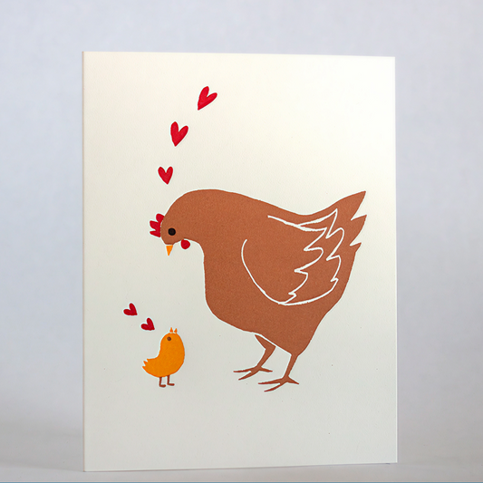 Mother Hen Letterpress Card | Fugu Fugu (CA)