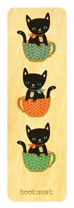 Cuppa Cat Wood Bookmark | Night Owl Paper Goods (AL)