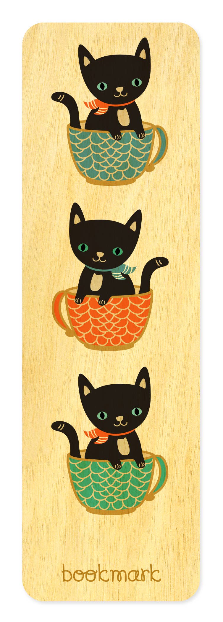Cuppa Cat Wood Bookmark | Night Owl Paper Goods (AL)
