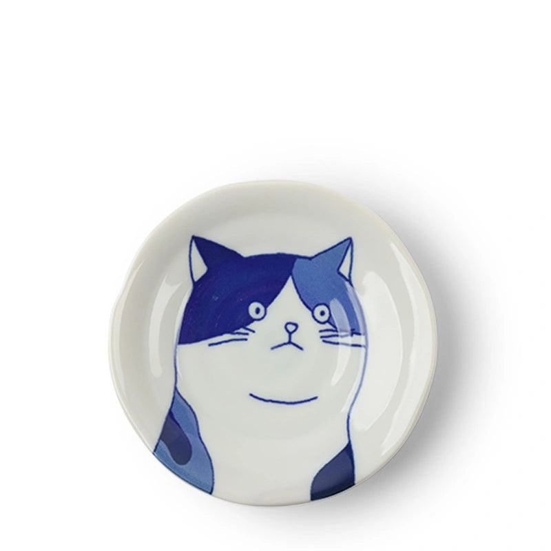 Ceramic Cat Face Plate Set (Japan)