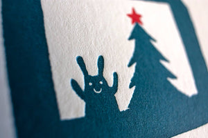 Happy Holiday Rabbit Card | Fugu Fugu Press (CA)