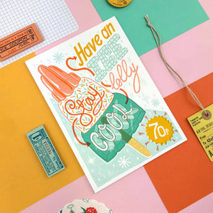 Stay Cool Lollipop A5 Risograph Print | Jacqueline Colley (UK)